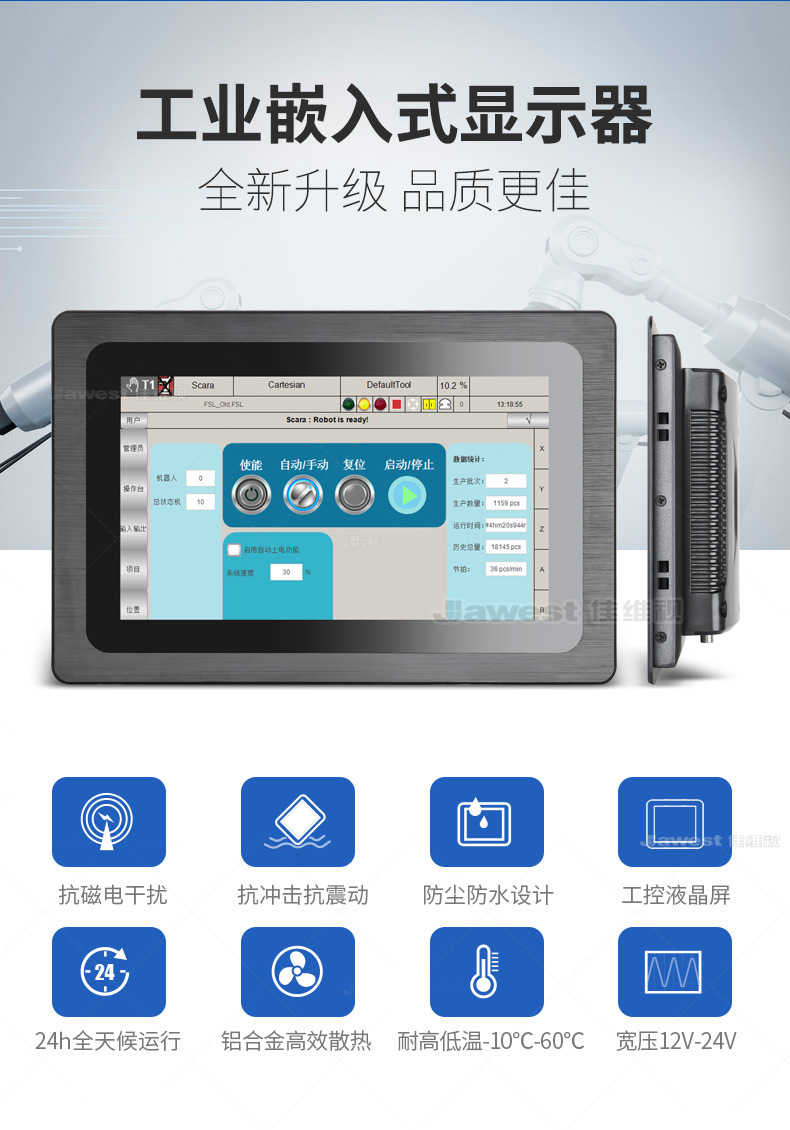 工業觸摸顯示器-工業顯示器廠家-7寸工業顯示器-工業顯示器工廠